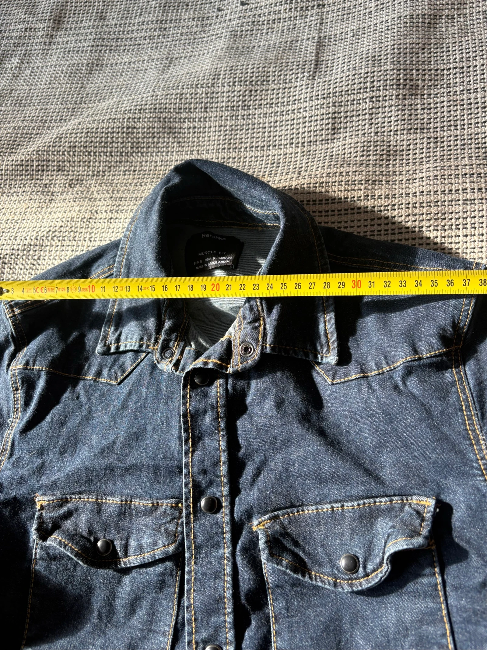 Bershka Muscle Fit S spijkerhemd denim shirt jeans – photo 6